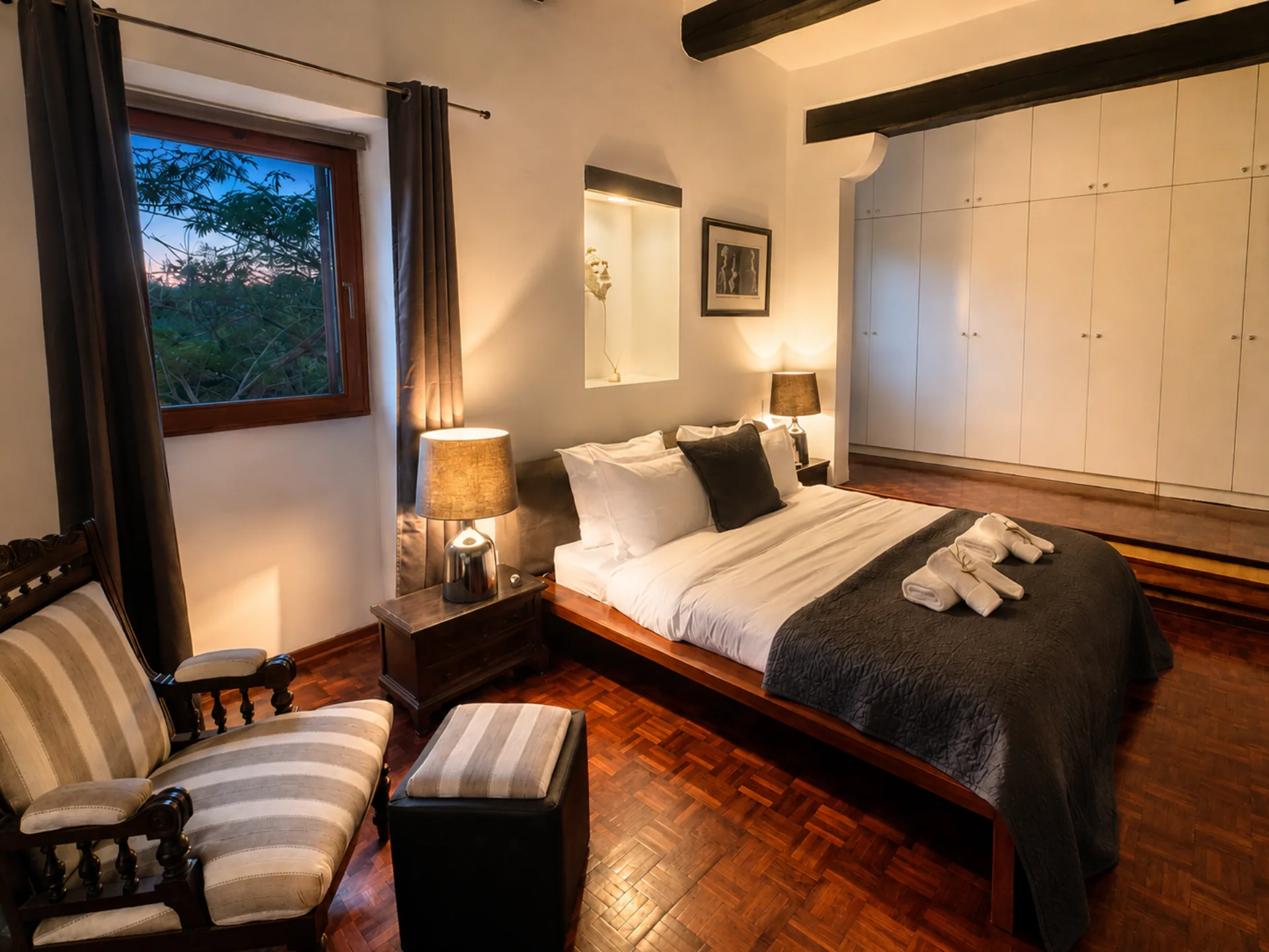 Master bedroom with super king bed at Nine Angels Villa